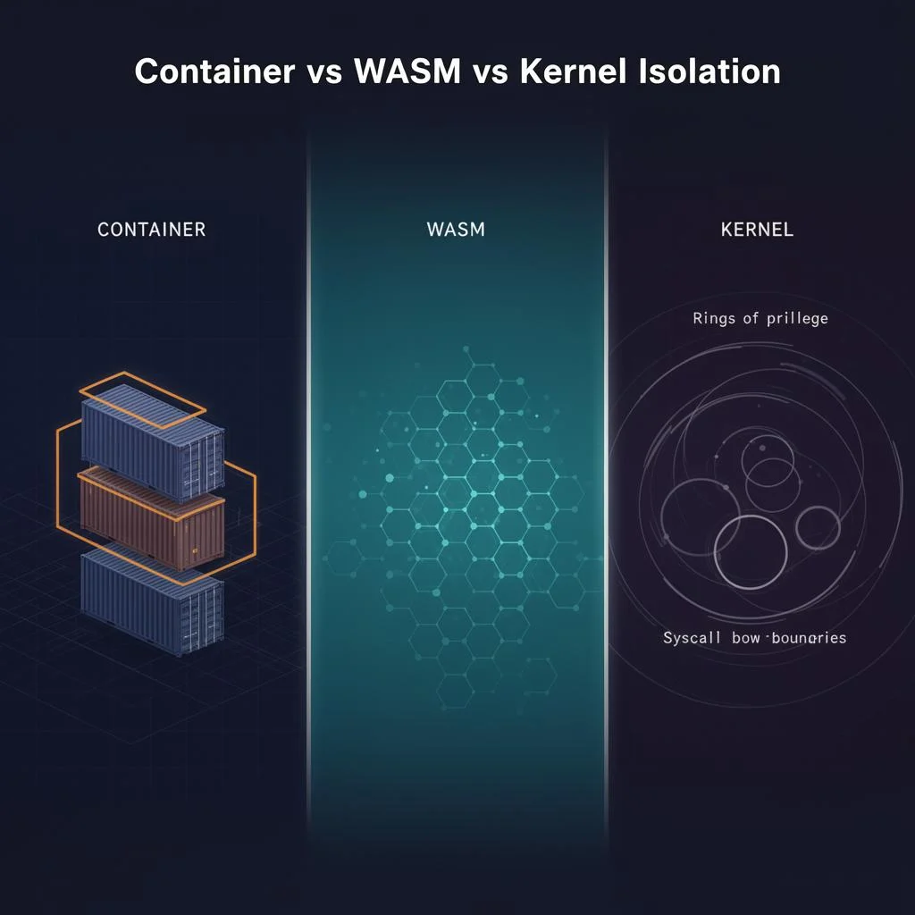Three isolation layers for AI agents: containers, WASM, and kernel-level