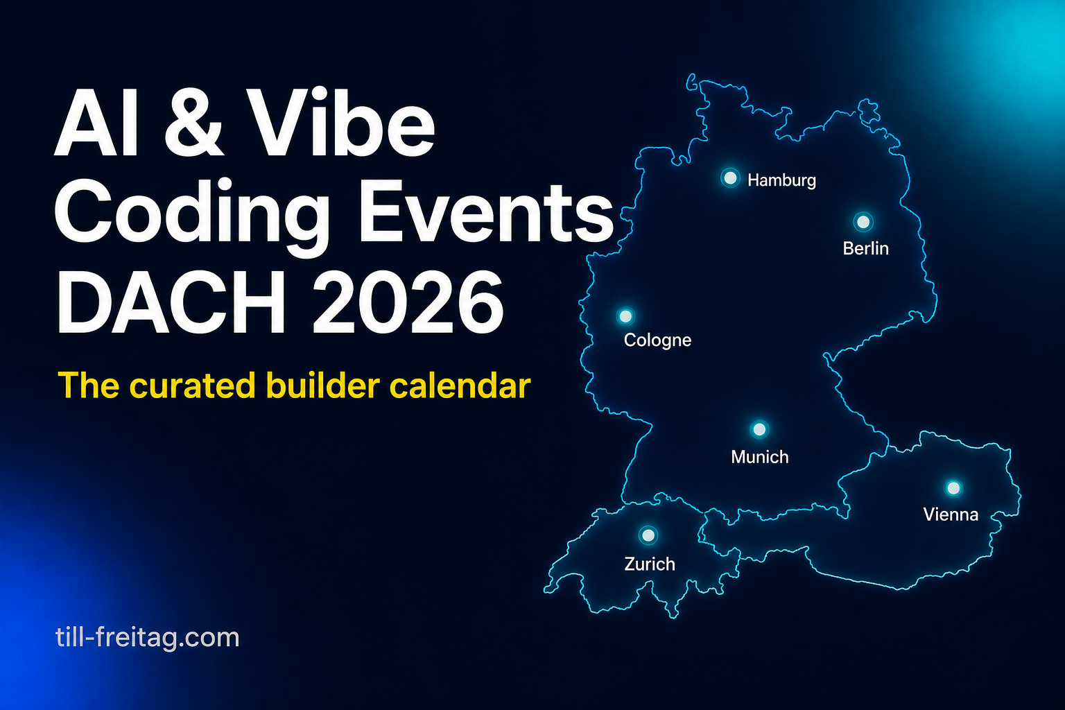 Karte der AI und Vibe Coding Events im DACH-Raum 2026
