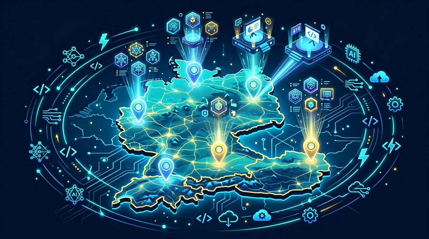 Karte der AI und Vibe Coding Events im DACH-Raum 2026