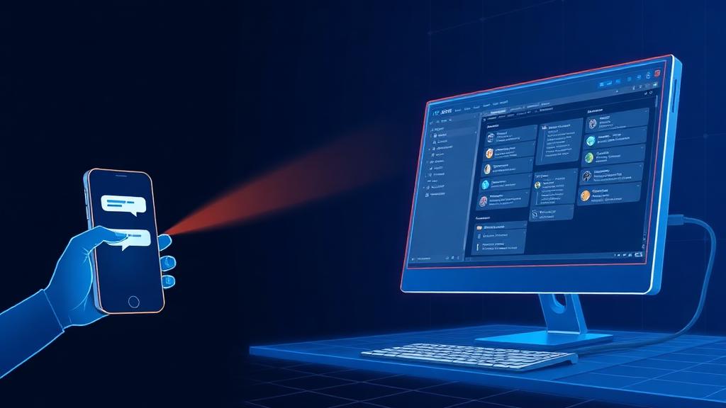 Smartphone sendet Aufgabe an Desktop-Computer, auf dem ein AI Agent autonom arbeitet