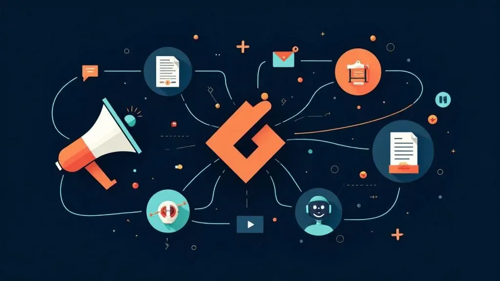 Illustration of the convergence of marketing and software engineering with Git version control