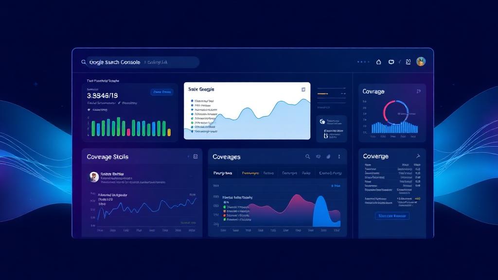 Google Search Console Dashboard mit Performance-Graphen und Coverage Reports