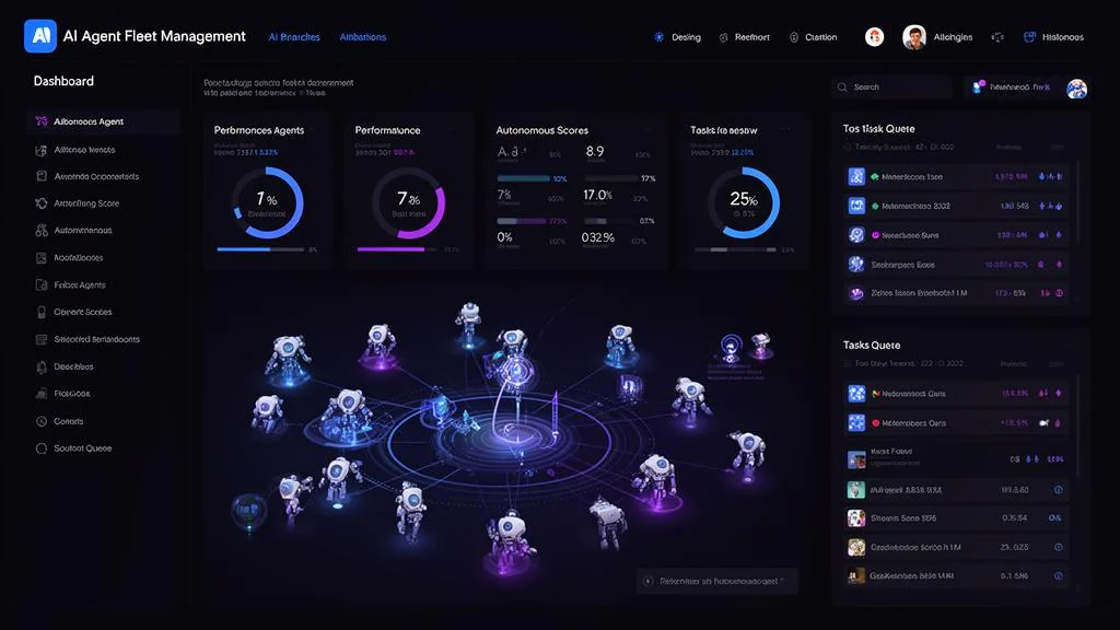 HyperAgent AI Agent Fleet Management Dashboard with autonomous agents