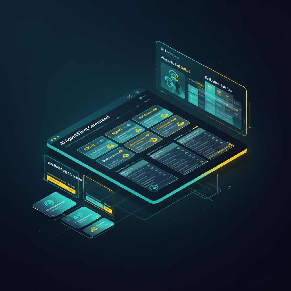 HyperAgent Fleet-Dashboard mit Skill-Cards und Eval-Rubrics