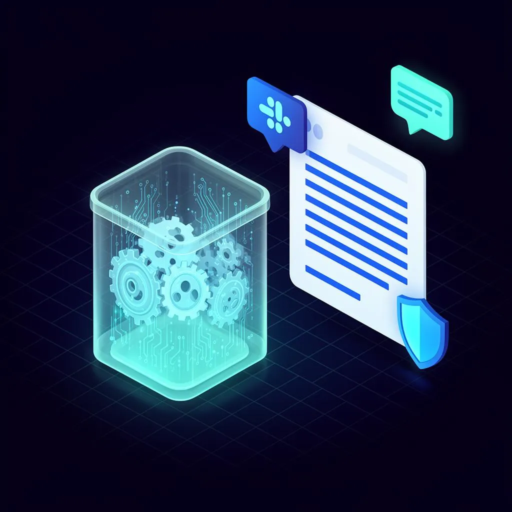 HyperAgent Rollen-Container mit Slack-Trigger, Budget-Gauge und Permission-Shield