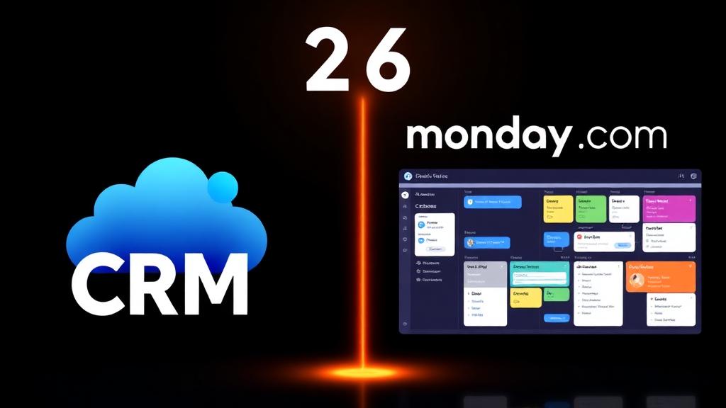 Comparison of Insightly CRM and monday CRM dashboard views side by side