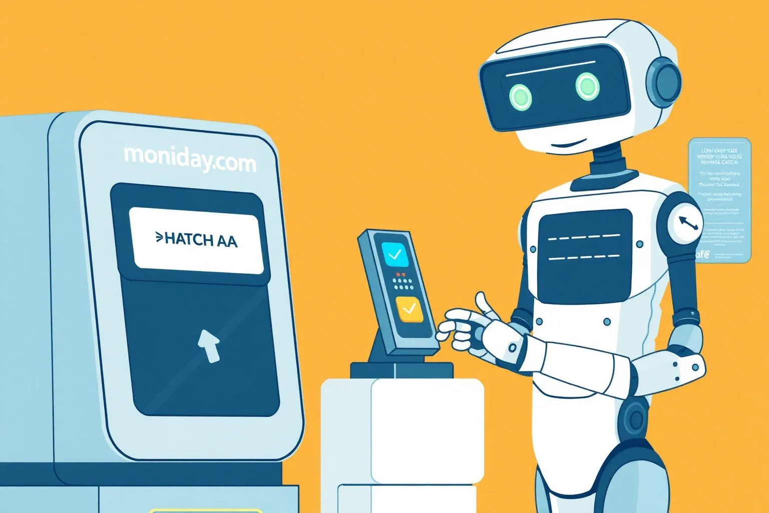 KI-Agent registriert sich an einem monday.com Kiosk mit HATCHA Reverse-CAPTCHA