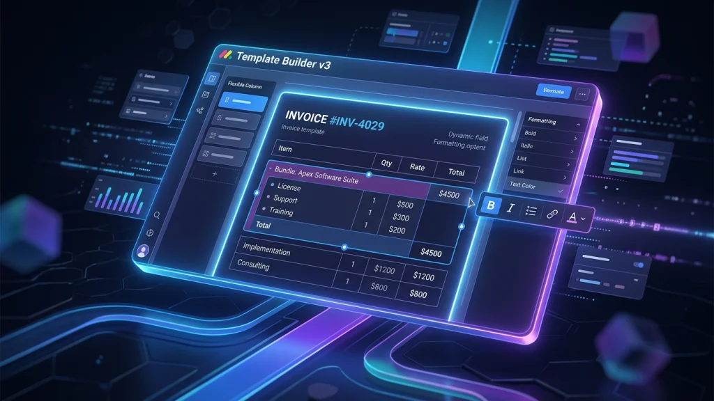 monday CRM Quotes und Invoices Template Builder v3 Dashboard-Ansicht