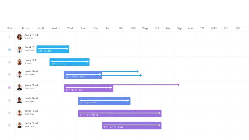 monday.com Gantt-Chart mit Projekt-Timeline, Aufgabenabhängigkeiten und Meilensteinen für die Ressourcenplanung
