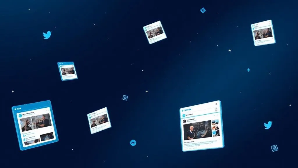 Social Media Preview Cards mit OG-Image Meta Tags schweben im dunklen Raum