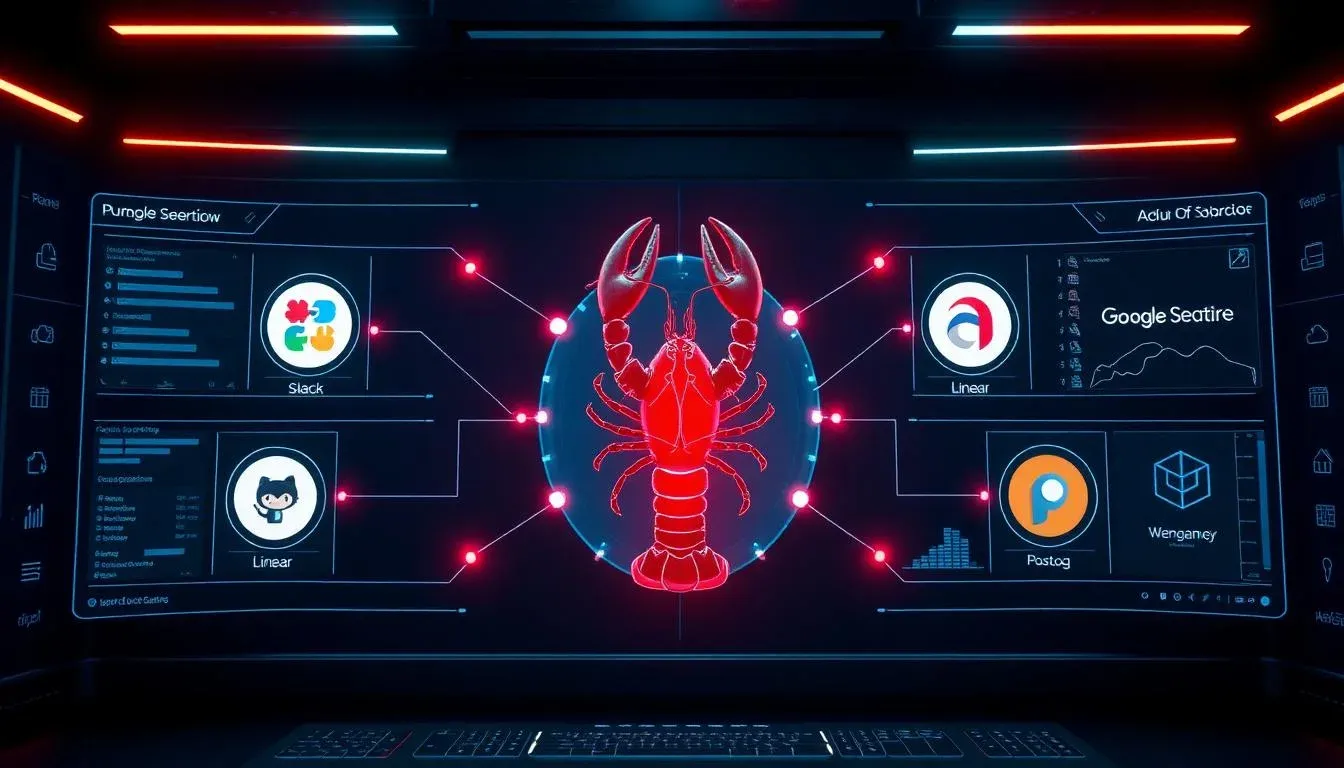 OpenClaw AI agent in production with connected tools like Slack, Linear, GitHub, and PostHog