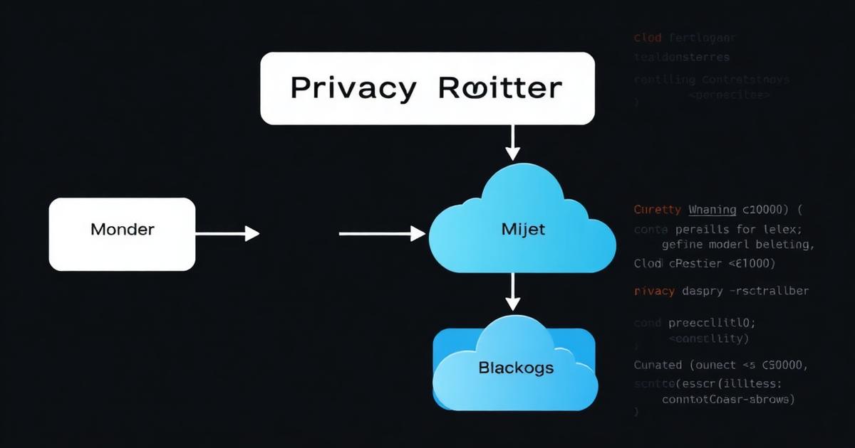 Architekturdiagramm eines Privacy Routers: Datenfluss aufgeteilt in lokalen und Cloud-Pfad