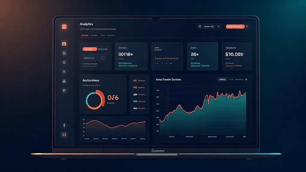 SaaS analytics dashboard with KPI cards, line charts and data tables, built in Lovable
