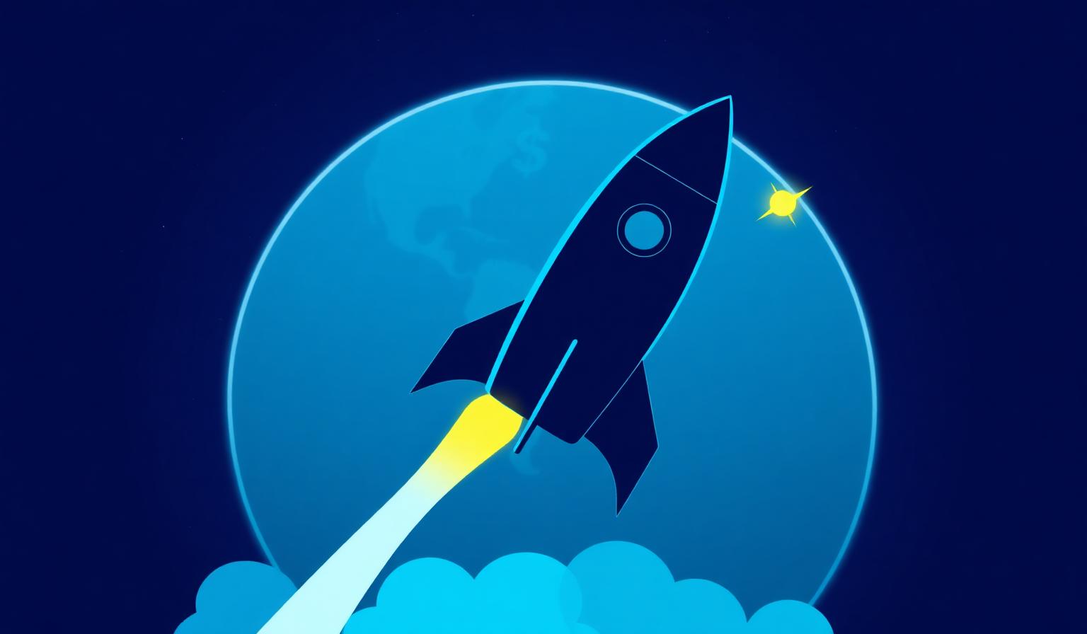 SpaceX rocket lifting off carrying a cursor symbol – illustration of the $60B call option