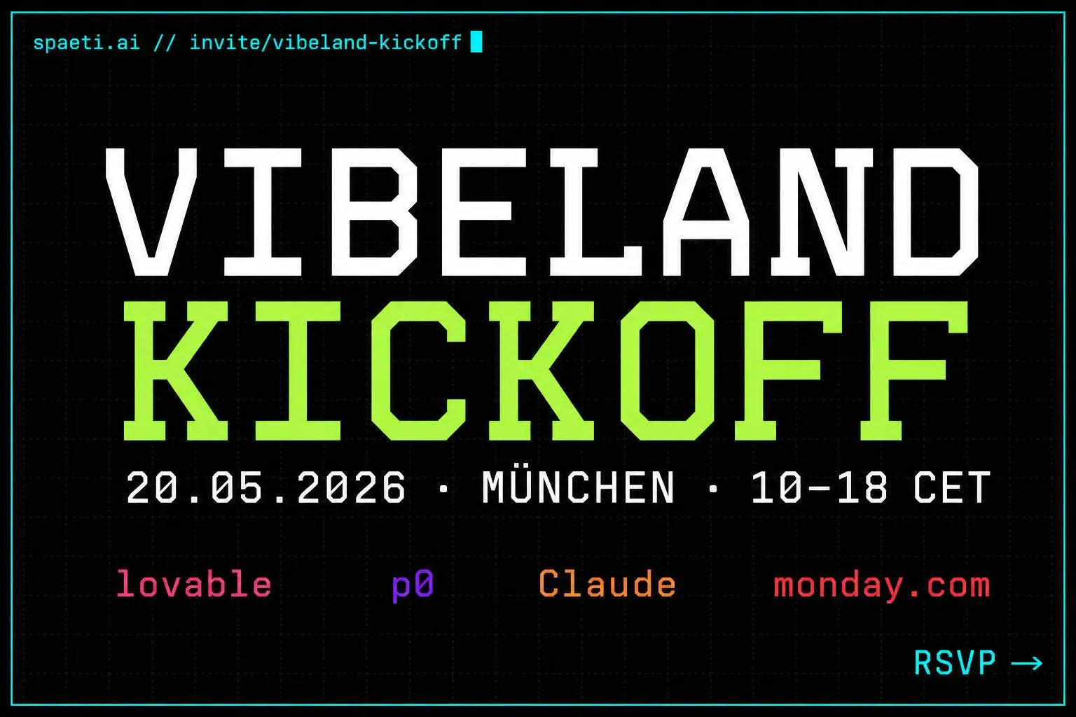 Vibeland Kickoff München – Builder auf der WERK3-Dachterrasse im Werksviertel bauen live Apps mit Lovable, p0, Claude und monday.com