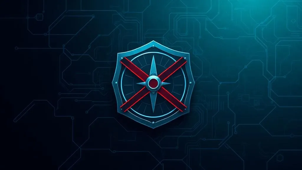 Compass with red X – symbol for a deliberate stance against xAI
